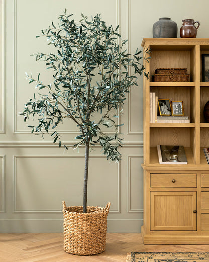 Faux 96" Olive Tree with Woven Pot